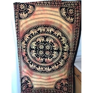 Orange Elephant tapestry